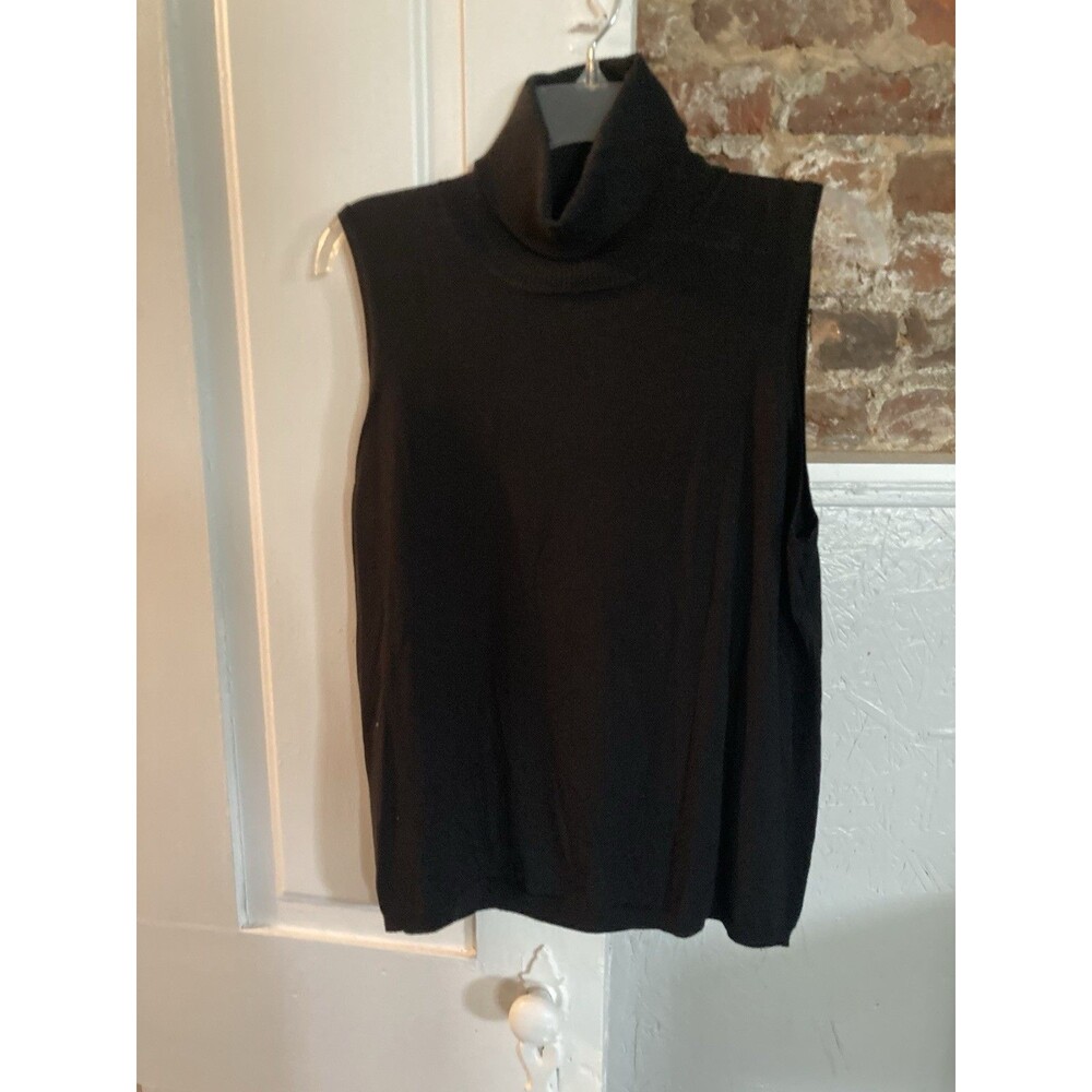 Madison Turtleneck XL Black Sleeveless Silk Viscose Nylon Excellent Condition